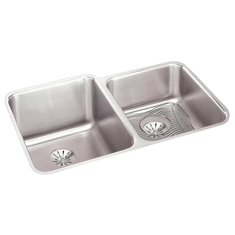 18 Gauge Stainless Steel 31.25&apos;&apos; x 20.5&apos;&apos; x 9.875&apos;&apos; Double Bowl Unde