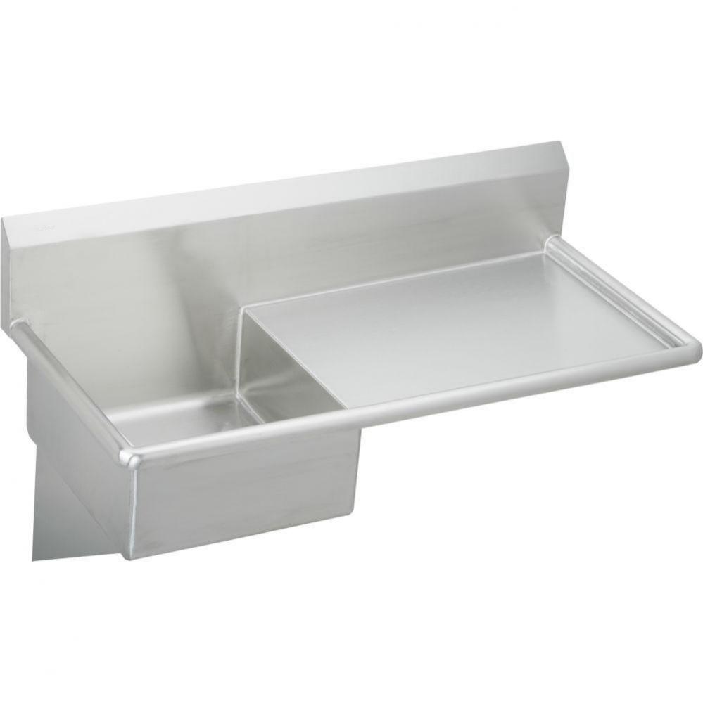 Stainless Steel 49-1/2&apos;&apos; x 24&apos;&apos; x 10, Wall Hung Service Sink