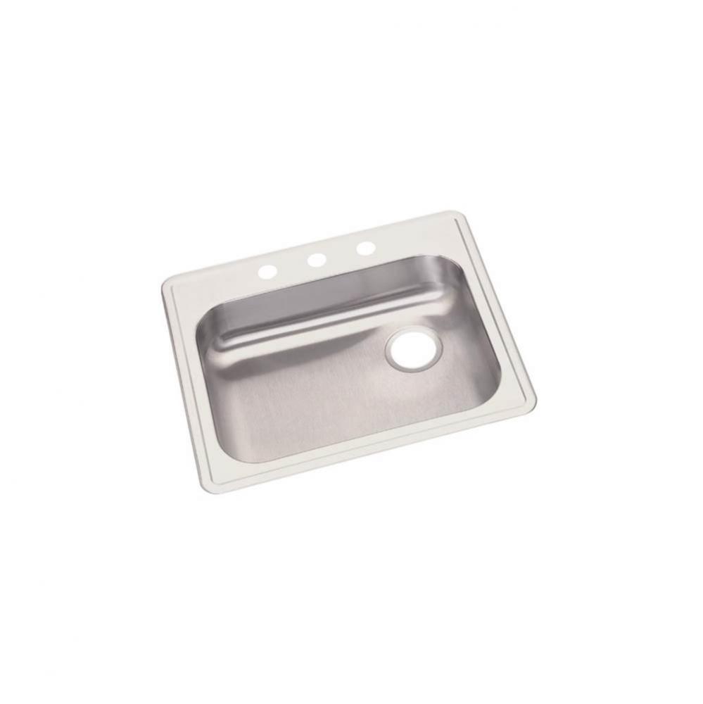 Dayton Stainless Steel 25&apos;&apos; x 21-1/4&apos;&apos; x 5-3/8&apos;&apos;, 5-Hole Single Bowl