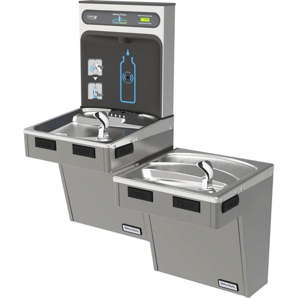 Halsey Taylor HydroBoost Bottle Filling Station, &amp; Bi-Level ADA Cooler, High Efficiency Non-Fi