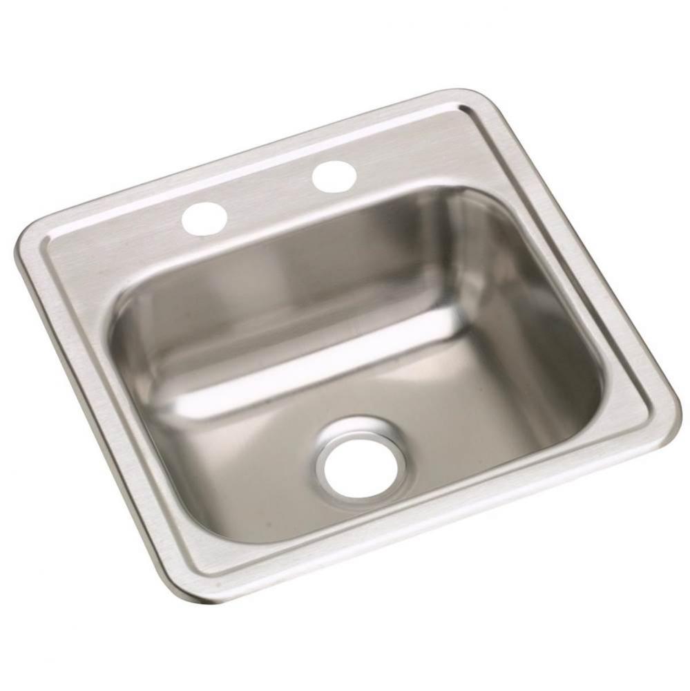 Dayton Stainless Steel 15&apos;&apos; x 15&apos;&apos; x 5-3/16&apos;&apos;, Single Bowl Drop-in B