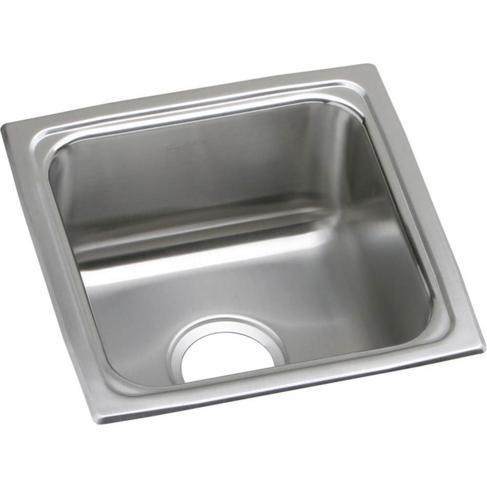 18 Gauge Stainless Steel 15&apos;&apos; x 15&apos;&apos; x 5.5&apos;&apos; Single Bowl Drop-in Bar