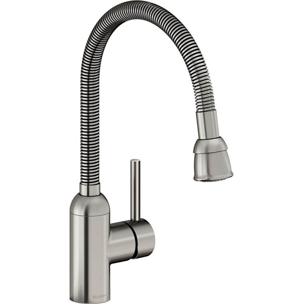 Pursuit Laundry/Utility Faucet with Flexible Spout Forward Only Lever Handle Lustrous Steel