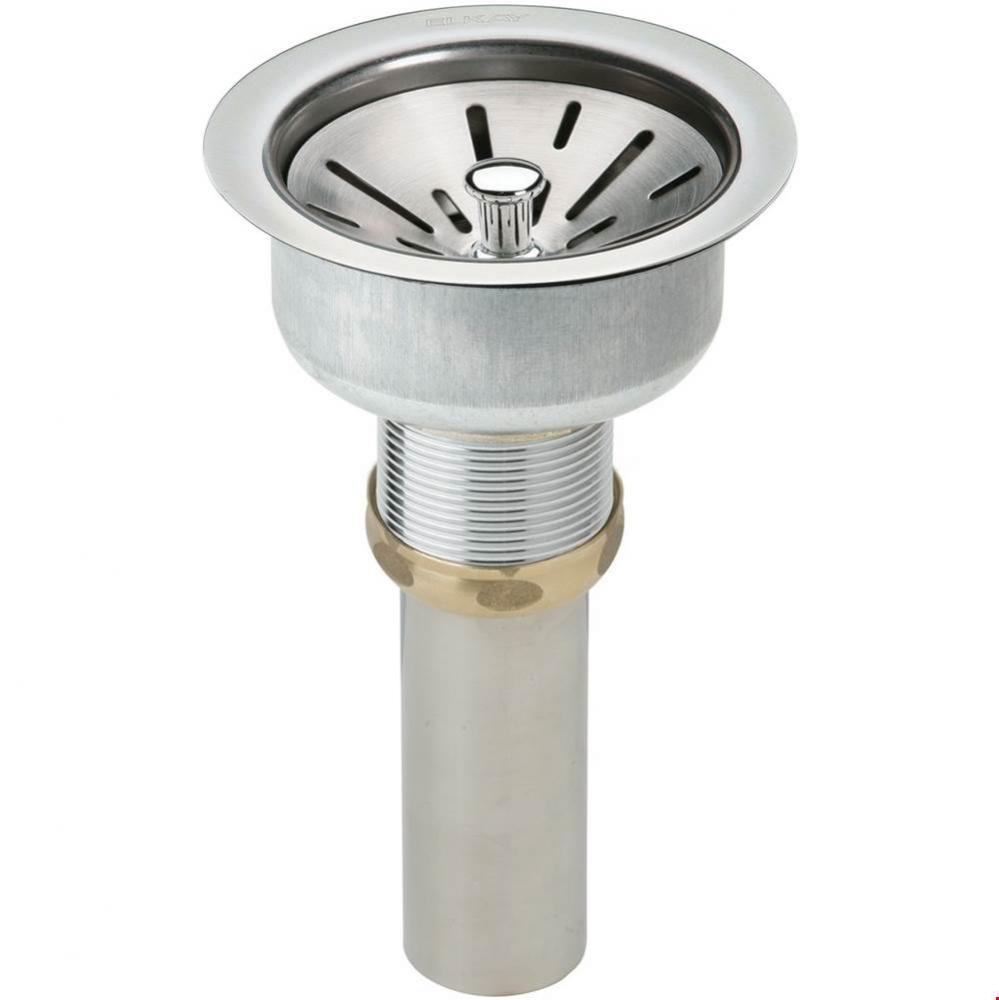 3-1/2&apos;&apos; Drain Fitting Type 304 Stainless Steel Body, Strainer Basket and Tailpiece