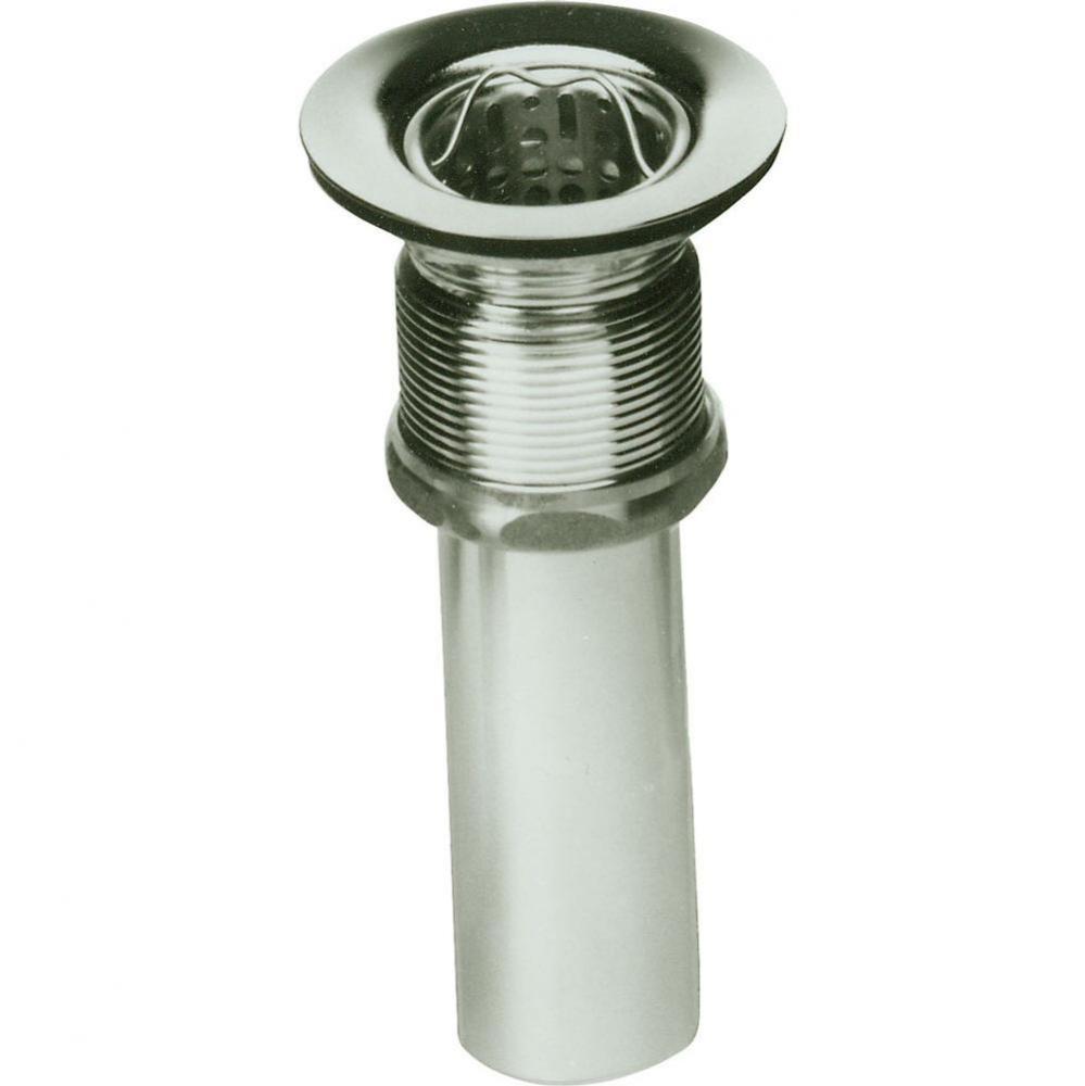 Drain Fitting 2&apos;&apos; Nickel Plated Brass Body with Deep Stainless Steel Strainer Basket