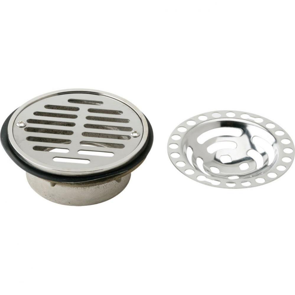 Drain Fitting 5-1/2&apos;&apos; Stainless Steel Dome / Flat Grid Strainer