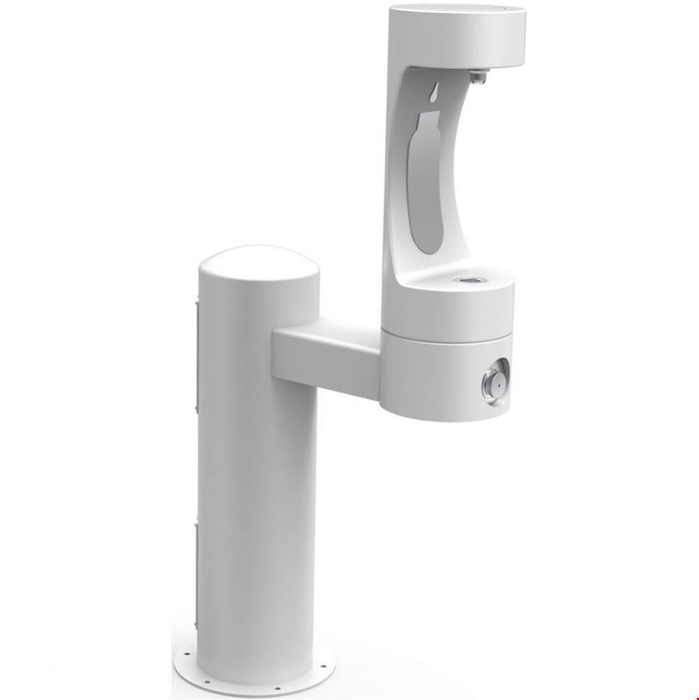 Outdoor ezH2O Bottle Filling Station Single Pedestal, Non-Filtered Non-Refrigerated White