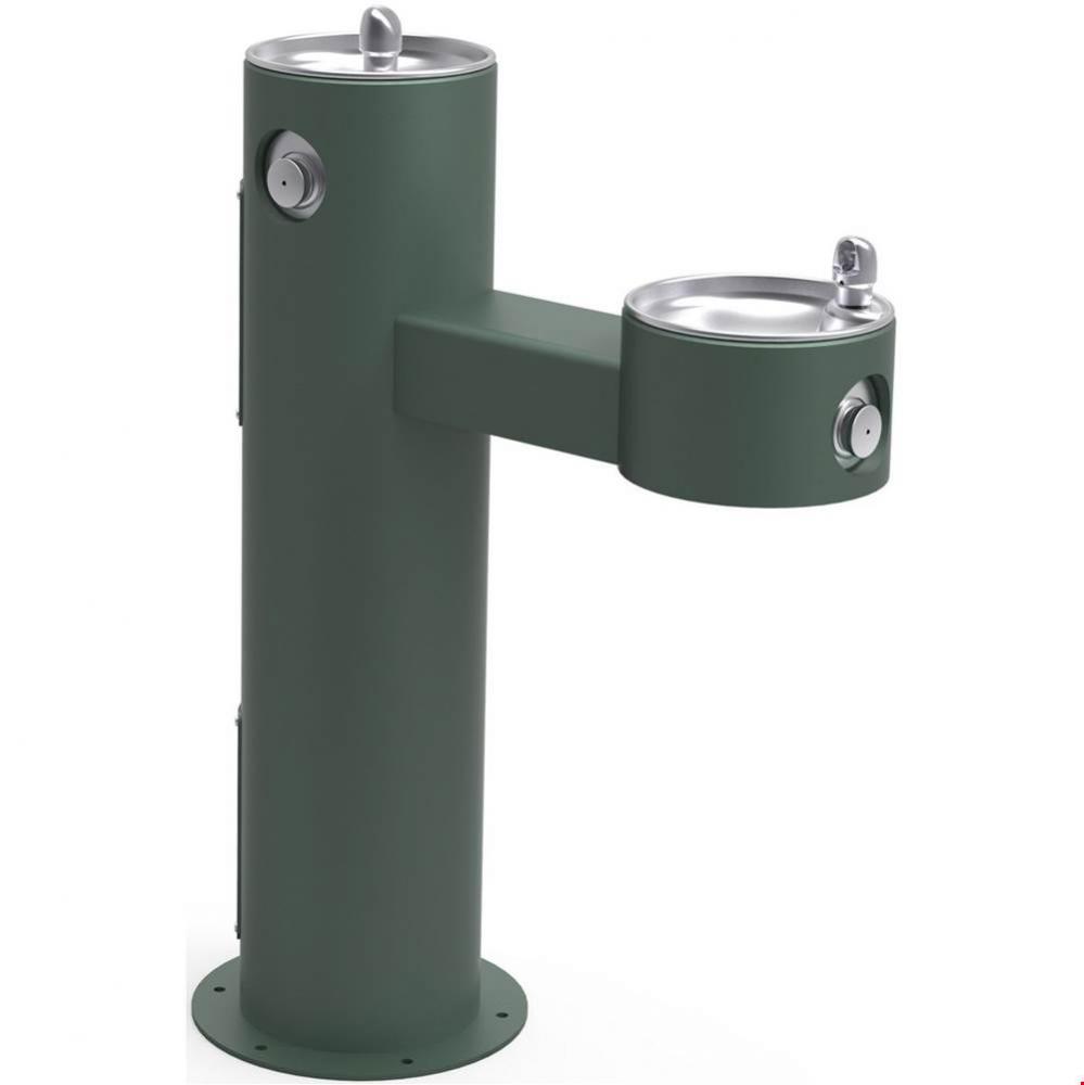 Outdoor Fountain Bi-Level Pedestal Non-Filtered, Non-Refrigerated Evergreen