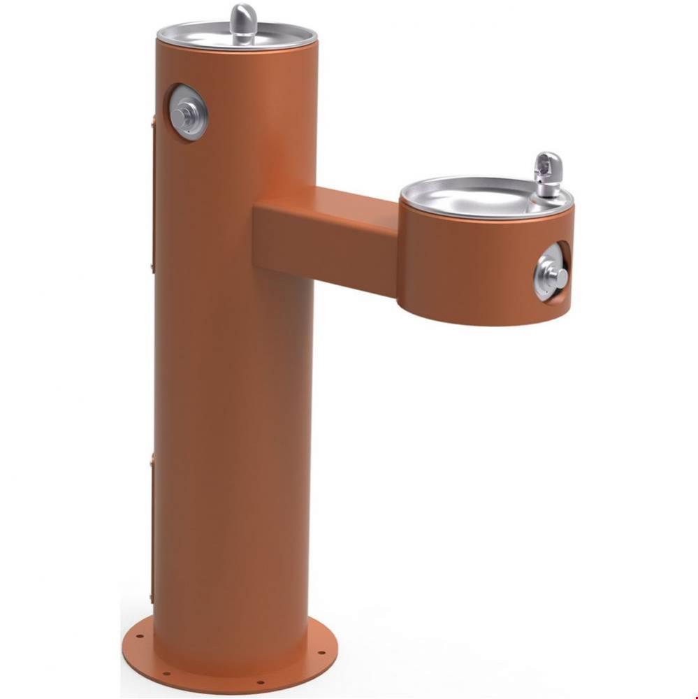 Outdoor Fountain Bi-Level Pedestal Non-Filtered, Non-Refrigerated Freeze Resistant Terracotta