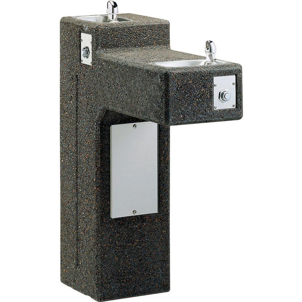 Outdoor Stone Fountain Pedestal Non-Filtered, Non-Refrigerated Sealed Freeze Resistant