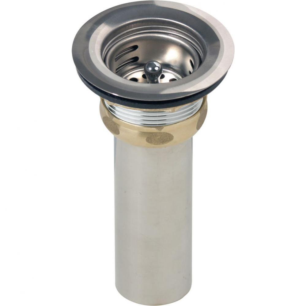 2&apos;&apos; Drain Fitting Type 304 Stainless Steel Body, Stainless Steel Strainer Basket and Rub