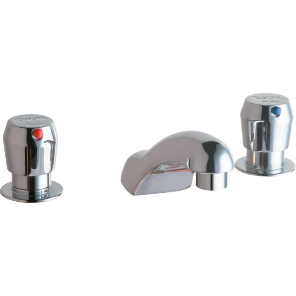 8&apos;&apos; Centerset with Concealed Deck Metered Lavatory Faucet with Cast Fixed Spout Push But