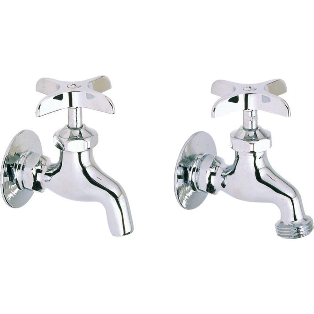 Commercial Service/ Utility Single Hole Wall Mount Faucet 1 pair Chrome