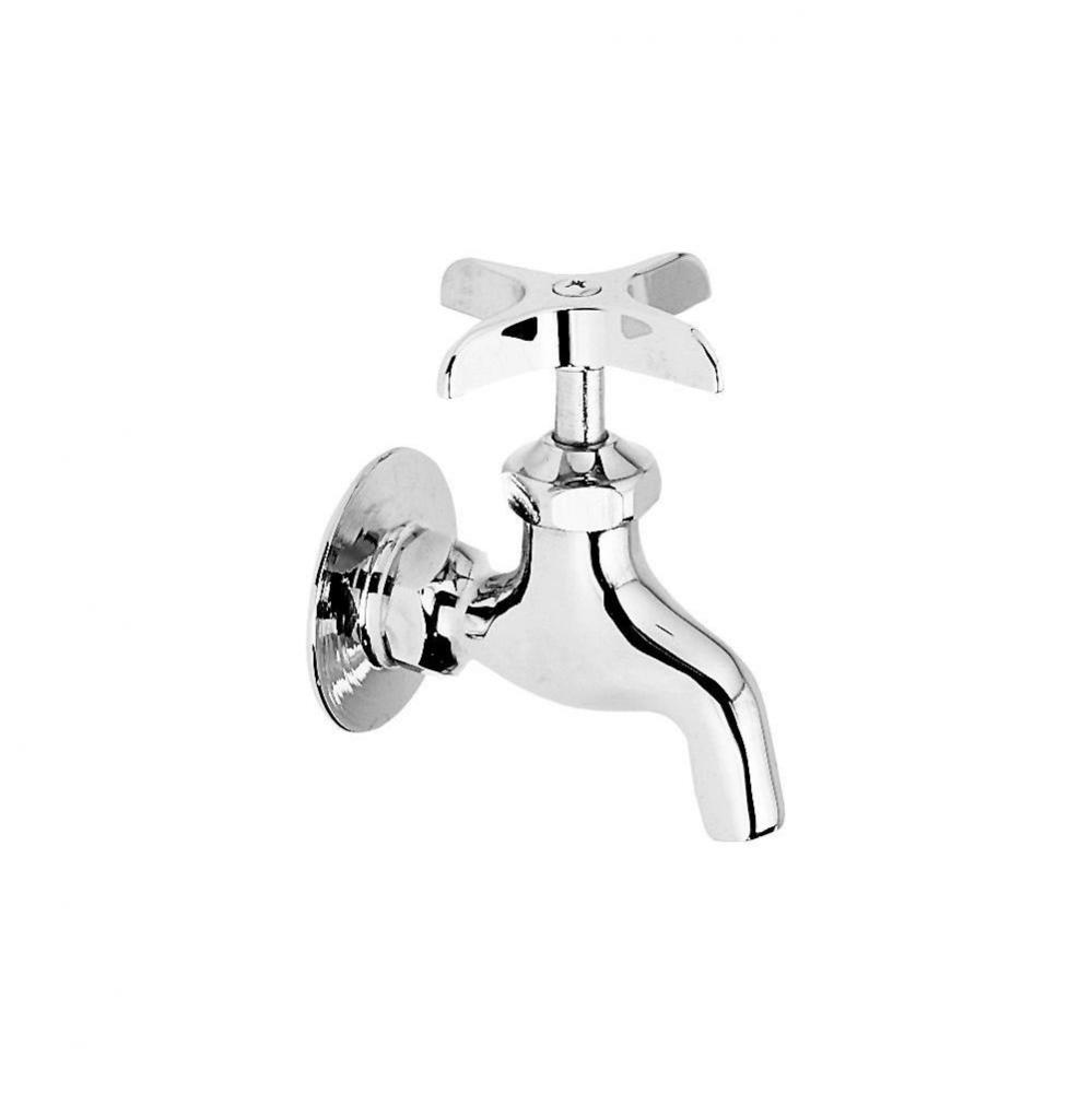 Commercial Service/ Utility Single Hole Wall Mount Faucet with Plain End Chrome