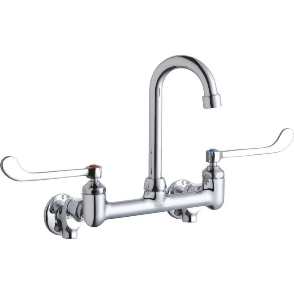 WALL MNT 8IN, GN 4IN SPT, 1PC WRIST BLD HNDL, 6IN, SHUT OFF