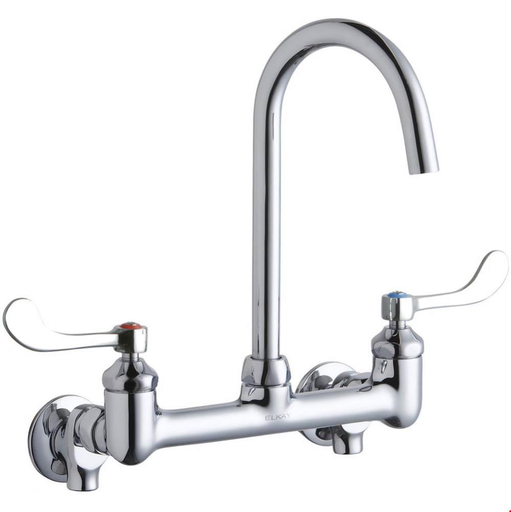 WALL MNT 8IN, GN 5IN SPT, 1PC WRIST BLD HNDL, 4IN, SHUT OFF