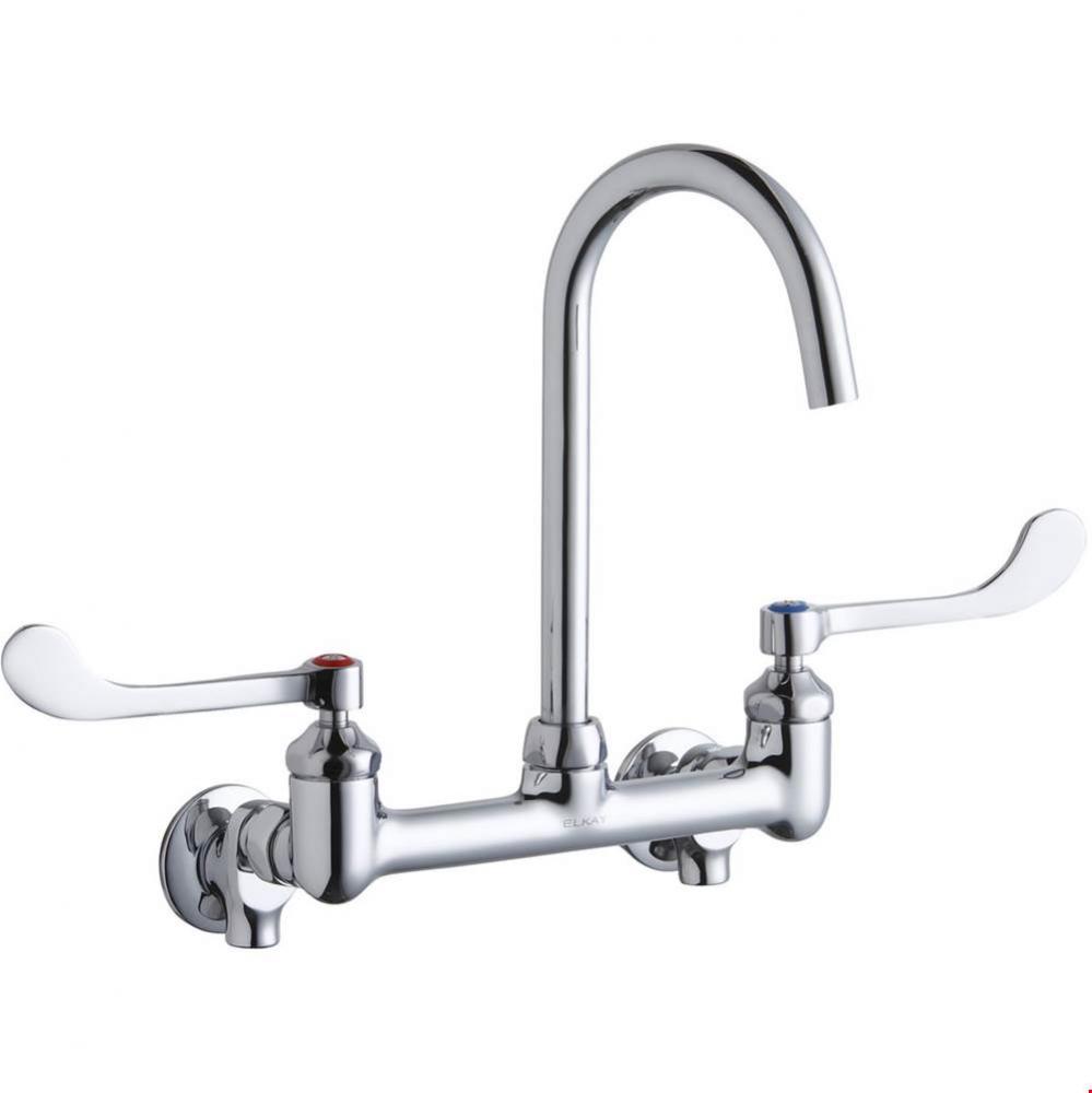 WALL MNT 8IN, GN 5IN SPT, 1PC WRIST BLD HNDL, 6IN, SHUT OFF