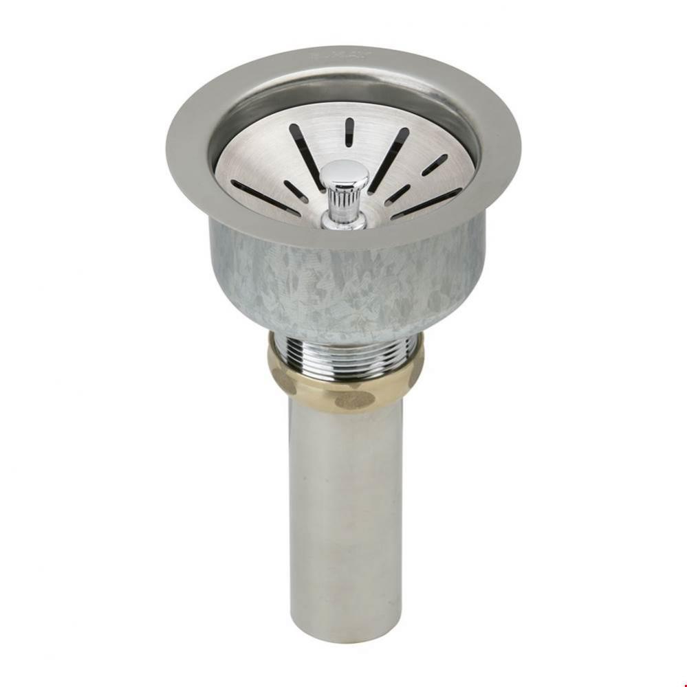 Deluxe Drain with Satin Finish 3-1/2&apos;&apos; Type 304 Stainless Steel Body
