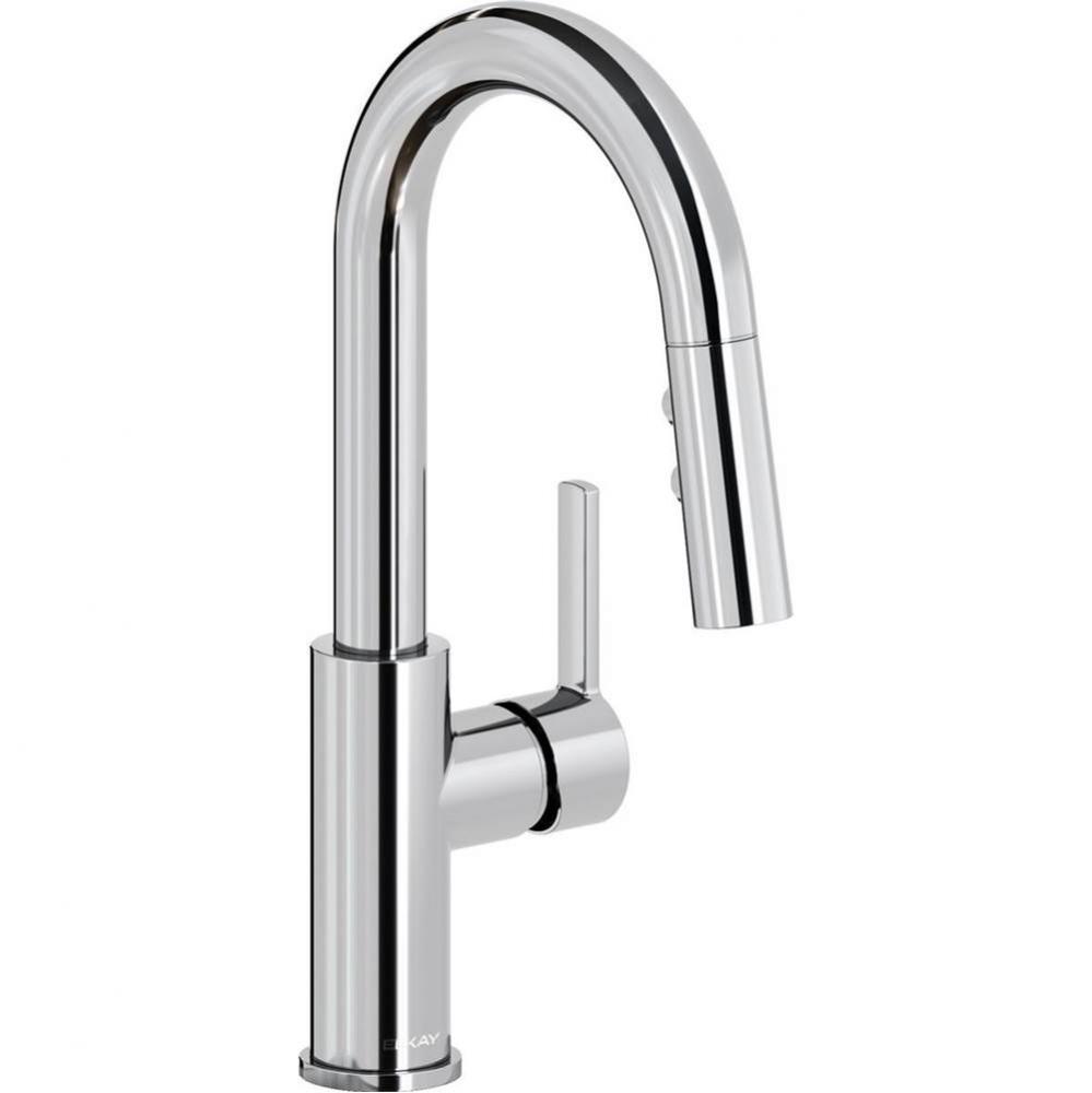 Avado Single Hole Bar Faucet with Pull-down Spray and Lever Handle, Chrome