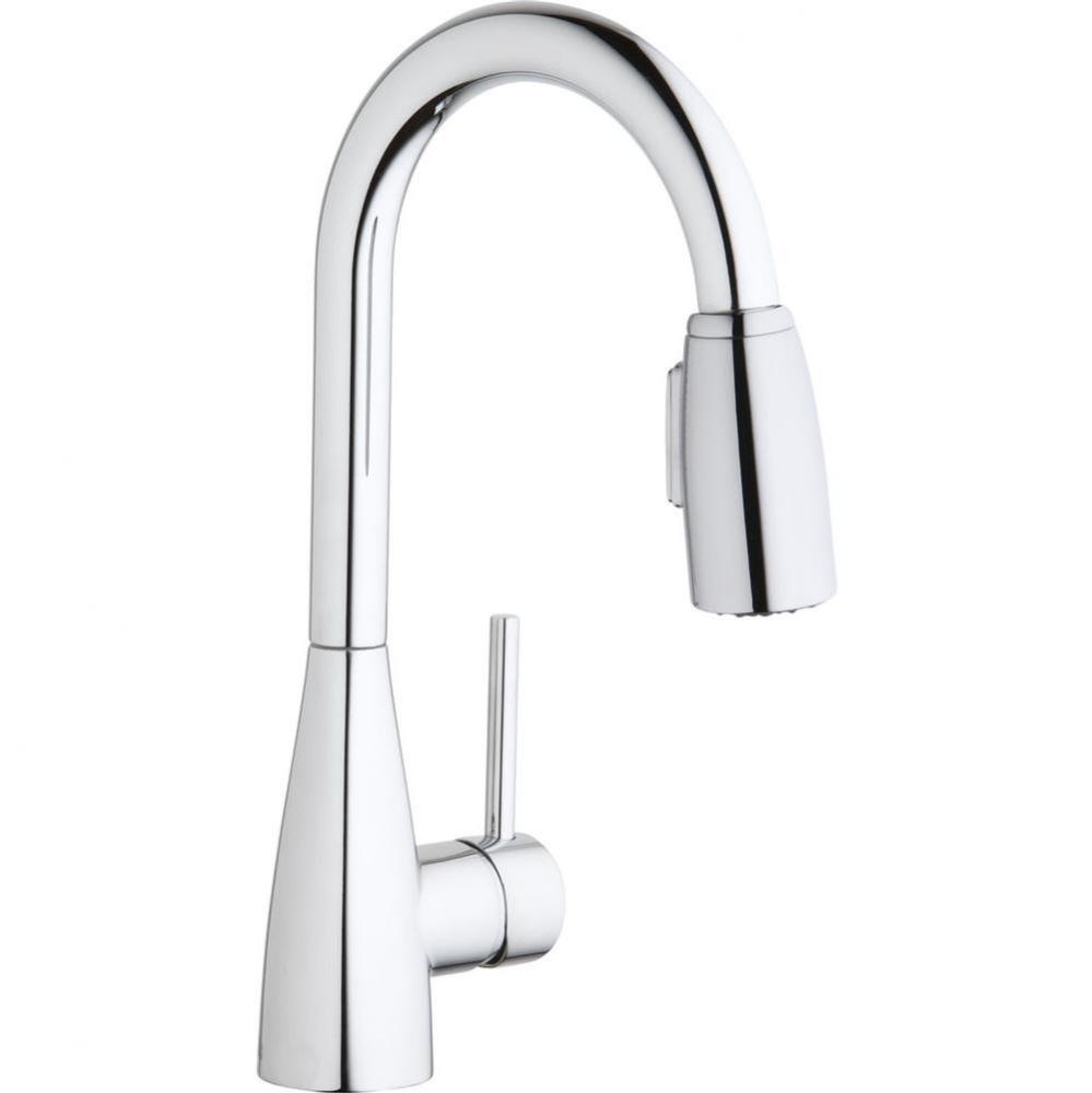 Avado Single Hole Bar Faucet with Pull-down Spray and Forward Only Lever Handle Chrome