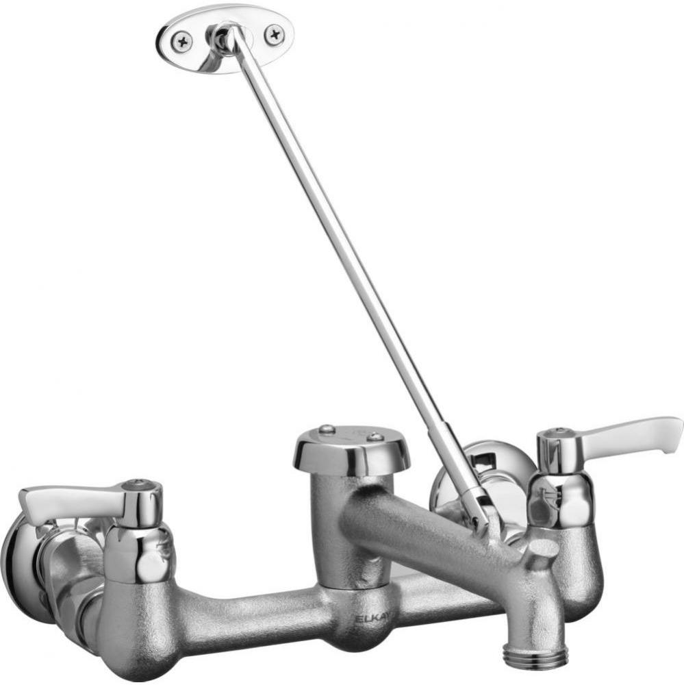 Commercial Service/Utility Wall Mount Faucet with Bucket Hook Rough Chrome