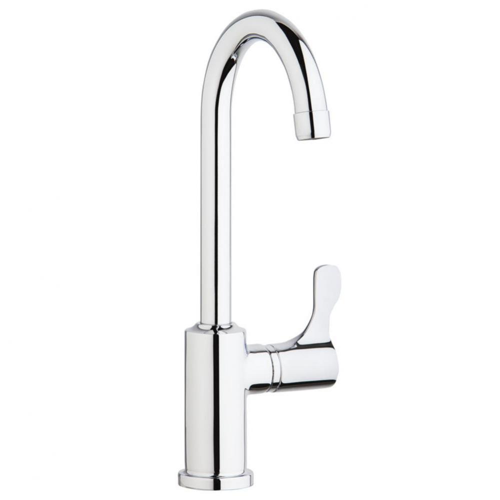 Single Hole 12-1/2&apos;&apos; Deck Mount Faucet with Gooseneck Spout Lever Handle on Right Side C