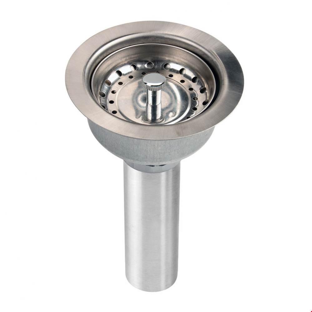 3-1/2&apos;&apos; Drain Fitting Stainless Steel Body with, Strainer Basket Matte Finish