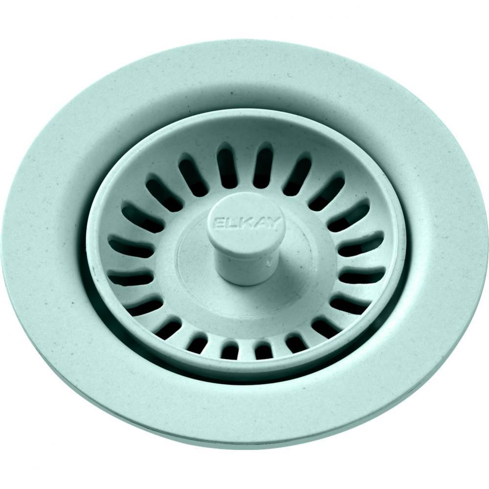 Polymer Drain Fitting with Removable Basket Strainer and Rubber Stopper Mint Cr&#xe8;me