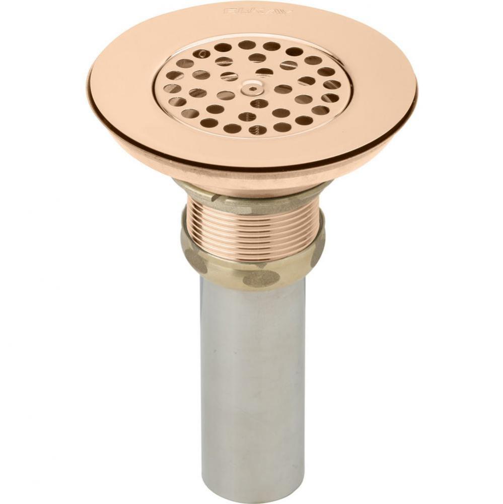 3-1/2&apos;&apos; Drain CuVerro Antimicrobial Copper Body, Vandal-resistant Strainer and Tailpiece