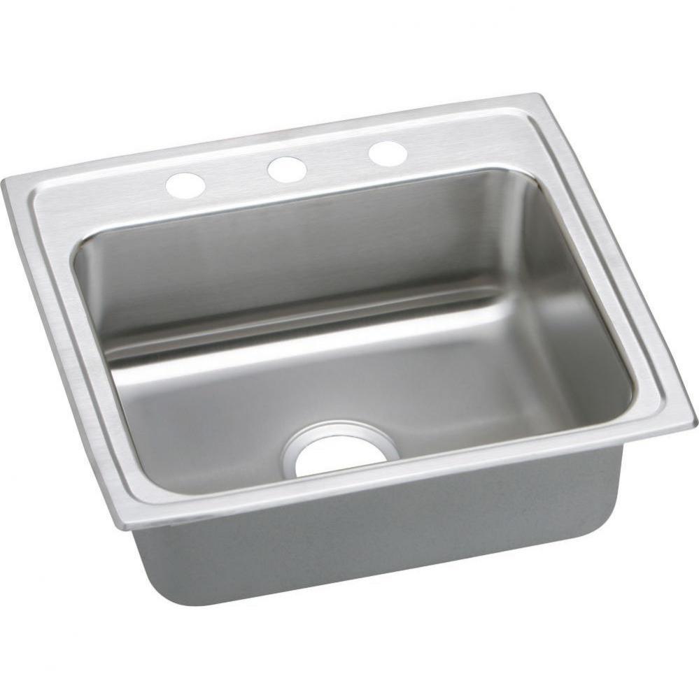18 Gauge Stainless Steel 22&apos;&apos; x 19.5&apos;&apos; x 7.625&apos;&apos; Single Bowl Top Mou