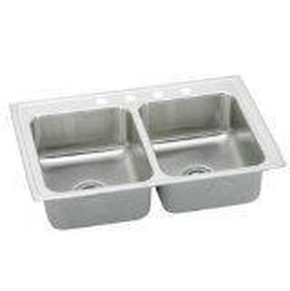 18 Gauge Stainless Steel 43&apos;&apos; x 22&apos;&apos; x 7.625&apos;&apos; Double Bowl Drop-in K