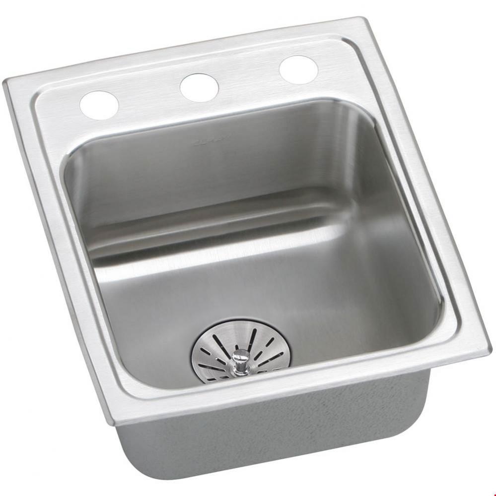 18 Gauge Stainless Steel 15&apos;&apos; x 17.5&apos;&apos; x 6.5&apos;&apos; Single Bowl Drop-in K