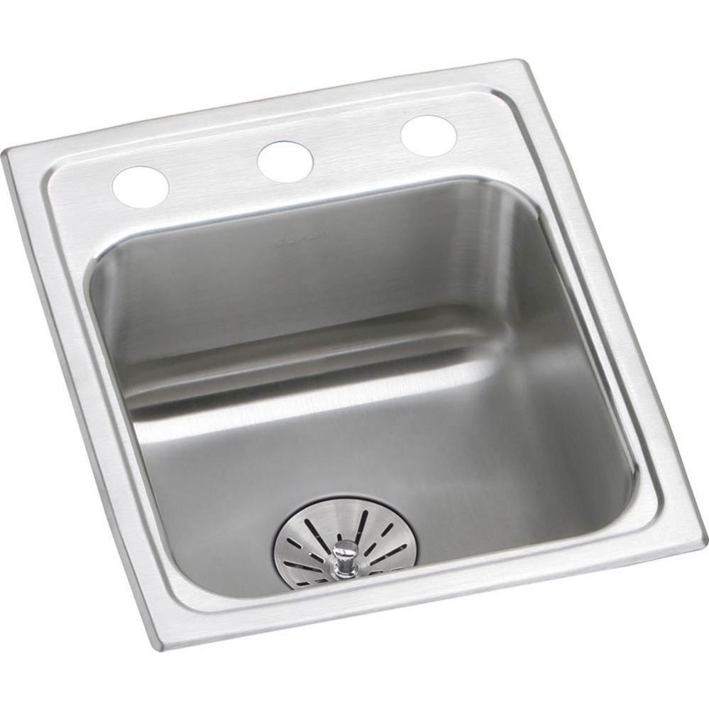 18 Gauge Stainless Steel 15&apos;&apos; x 17.5&apos;&apos; x 6.5&apos;&apos; Single Bowl Drop-in K