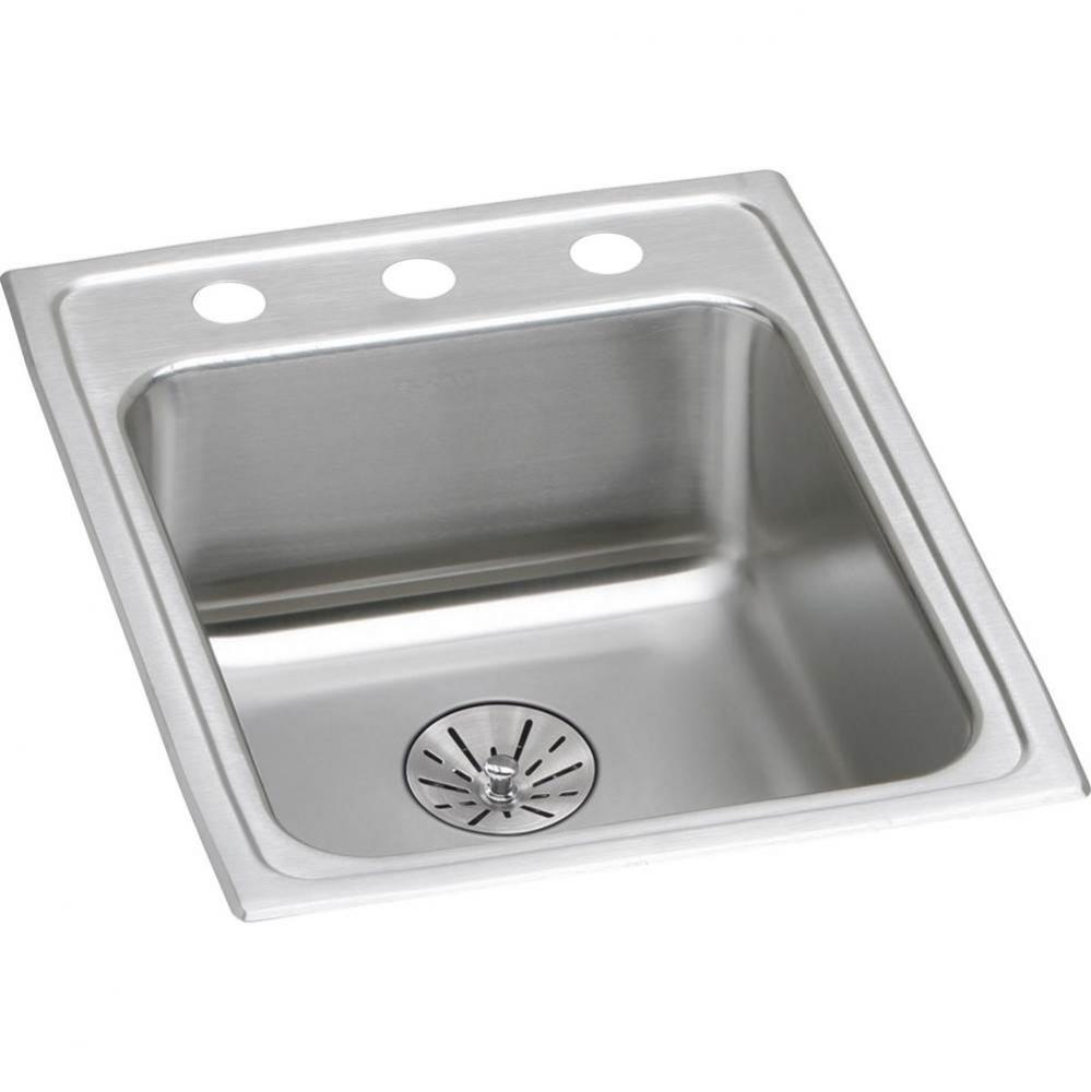 Lustertone Classic Stainless Steel 17&apos;&apos; x 22&apos;&apos; x 6-1/2&apos;&apos;, 1-Hole Sin