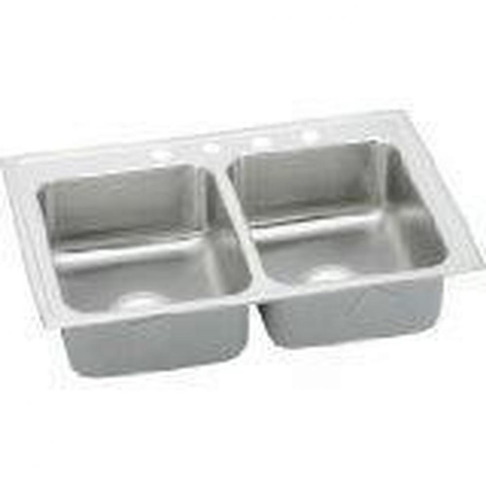 18 Gauge Stainless Steel 29&apos;&apos; x 18&apos;&apos; x 6.5&apos;&apos; Double Bowl Drop-in Kit