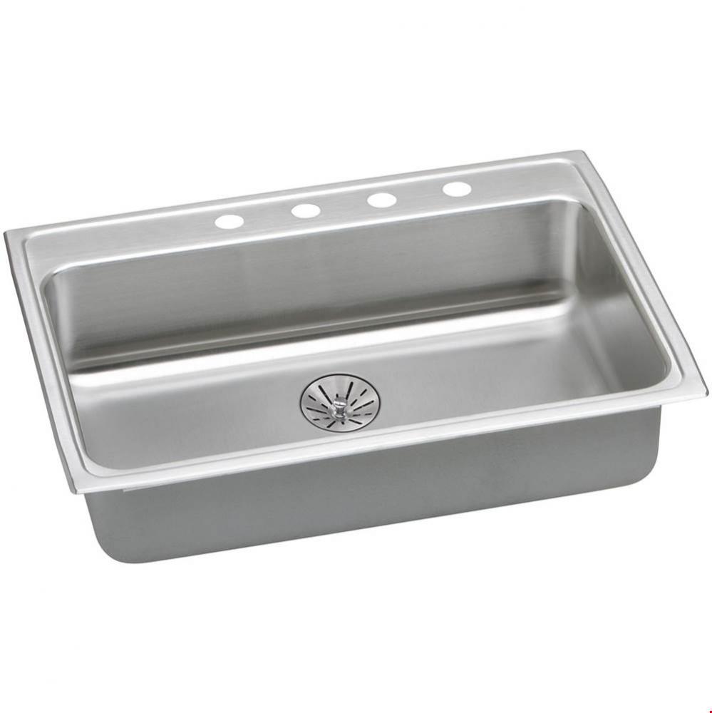 18 Gauge Stainless Steel 31&apos;&apos; x 22&apos;&apos; x 6.5&apos;&apos; Single Bowl Drop-in Kit