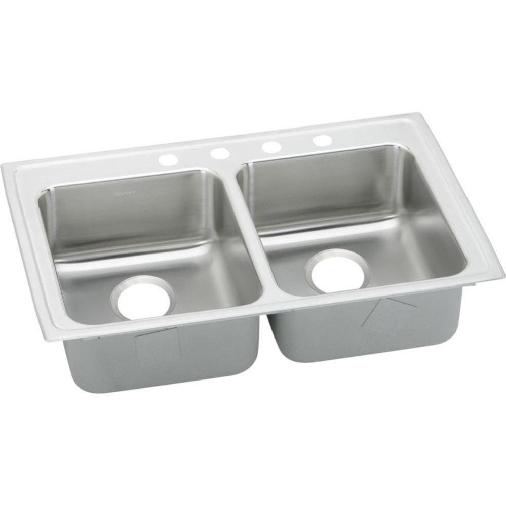 Lustertone Classic Stainless Steel 33&apos;&apos; x 21-1/4&apos;&apos; x 6&apos;&apos;, Equal Doub