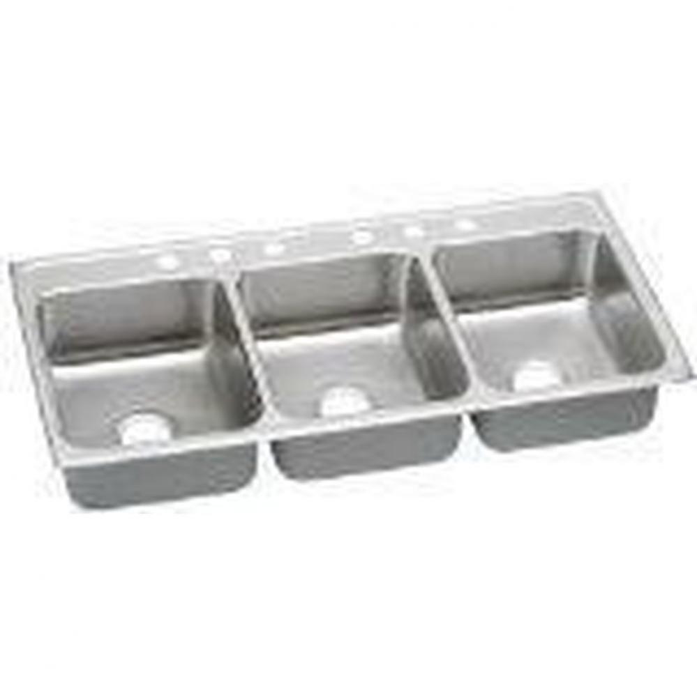 18 Gauge Stainless Steel 46&apos;&apos; x 22&apos;&apos; x 7.625&apos;&apos; Triple Bowl Drop-in K