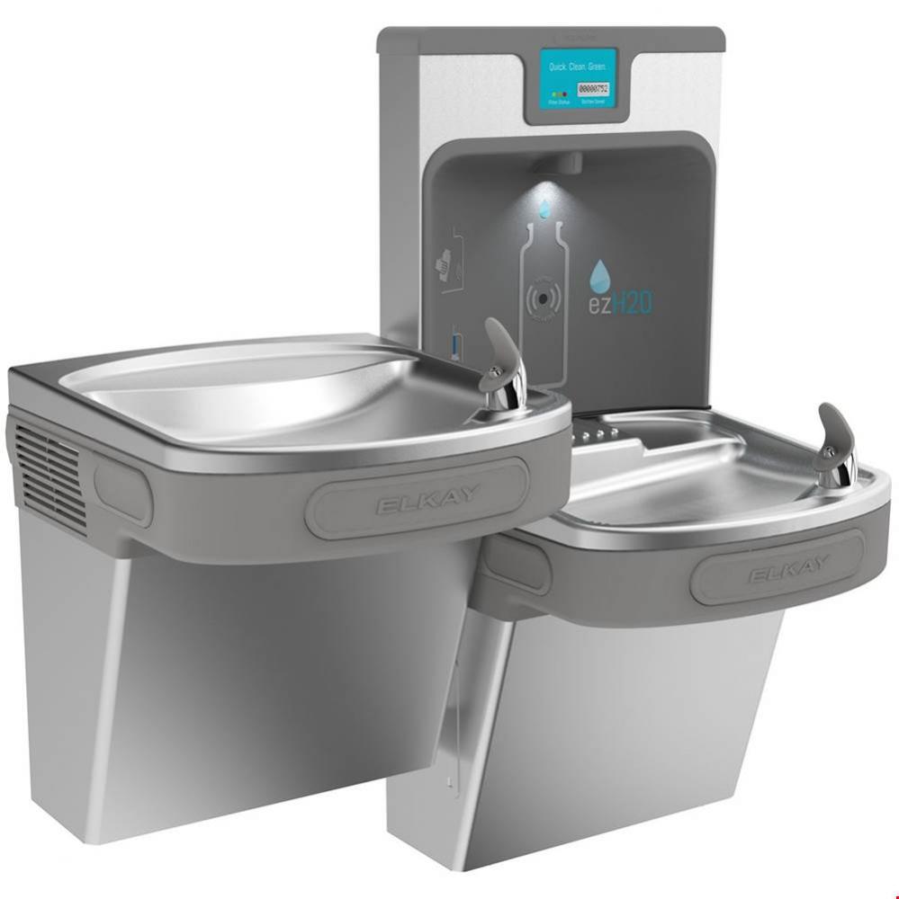Enhanced Filtered Bottle Filling Station And Versatile Bi-Level ADA Cooler Refrigerated Stainless