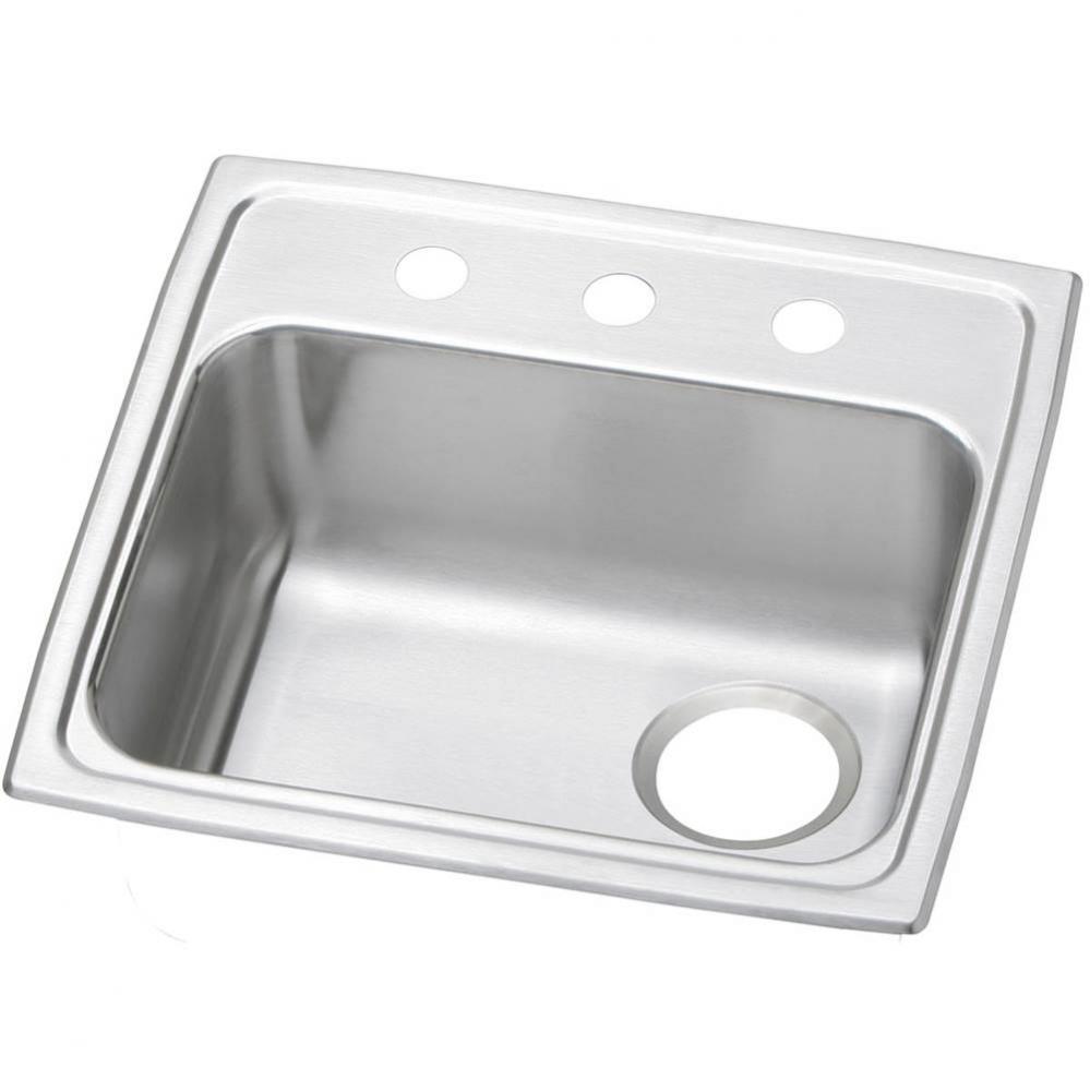 20 Gauge Stainless Steel 19.5&apos;&apos; x 19&apos;&apos; x 5.5&apos;&apos; Single Bowl Drop-in K