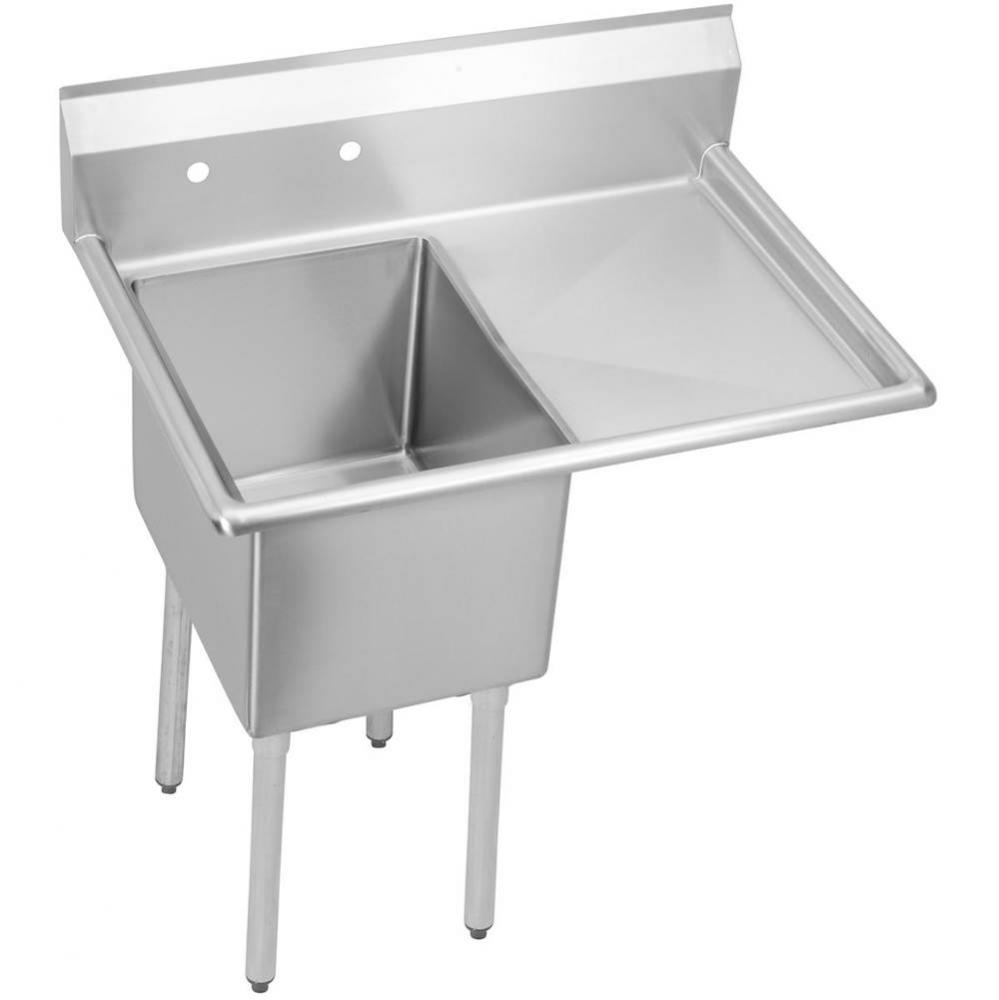 1 Compartment Sink, 51X30 OA, 24X24 Bowl, 12 Deep, Right 24&apos;&apos; DBs, SS Legs, 16 GA 300 Se