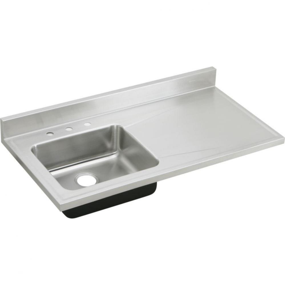 18 Gauge Stainless Steel 48&apos;&apos; x 25&apos;&apos; x 7.5&apos;&apos; Single Bowl Custom Sink