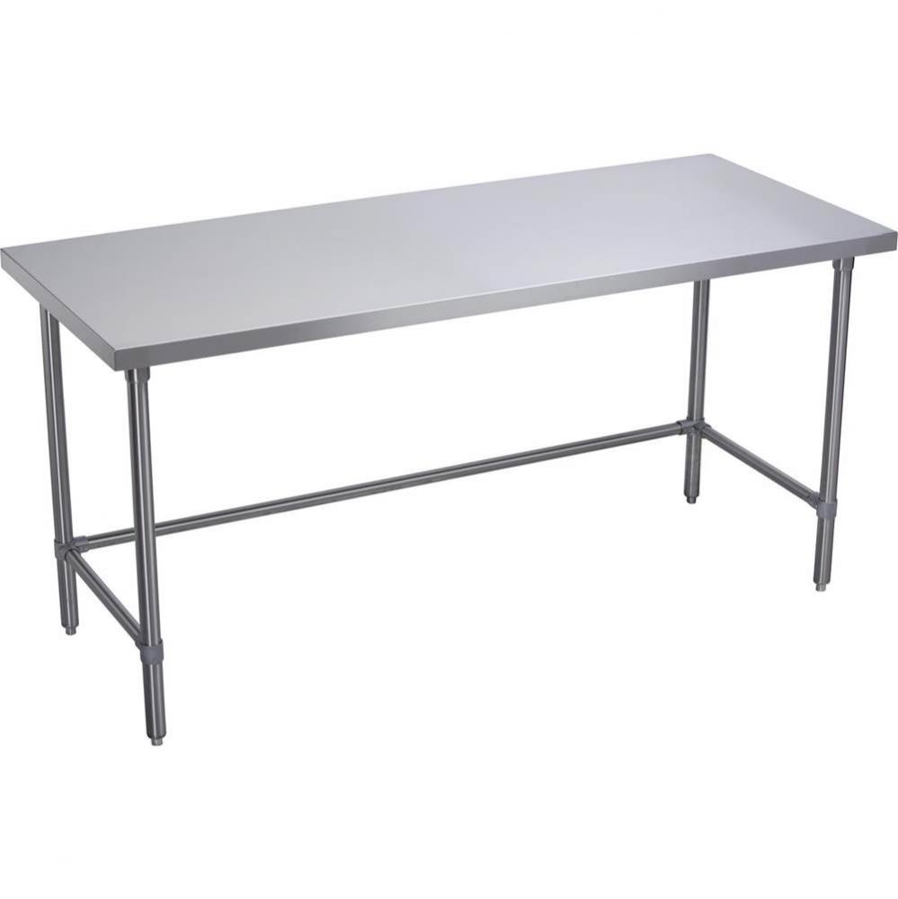 Stainless Steel 84&apos;&apos; x 30&apos;&apos; x 36&apos;&apos; 16 Gauge Flat Top Work Table with