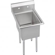 Elkay 14-1C16X20-0X - 1 Compartment Sink, 21X26 OA, 16X20 Bowl, 14 Deep, No DBs, SS Legs, 16 GA 300 Series SS, NSF