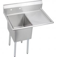 Elkay 14-1C16X20-R-18X - 1 Compartment Sink, 37X26 OA, 16X20 Bowl, 14 Deep, Right 18'' DBs, SS Legs, 16 GA 300 Se