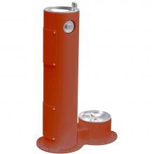 Elkay 4400DBFRKTER - Halsey Taylor Endura II Tubular Outdoor Fountain, Pedestal w/ Pet Station, Non-Filtered Non-Refrig