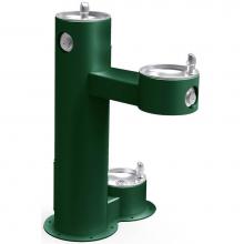 Elkay 4420DBFRKEVG - Halsey Taylor Endura II Tubular Outdoor Fountain, Bi-Level Pedestal w/ Pet Station, Non-Filtered N