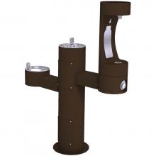 Elkay 4430BF1MFRKBRN - Halsey Taylor Endura II Outdoor HydroBoost Bottle Filling Station, Tri-Level Pedestal Non-Filtered