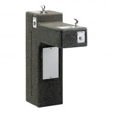 Elkay 7404595800 - Halsey Taylor Outdoor Sierra Stone Bi-Level Pedestal Fountain, Non-Filtered Non-Refrigerated