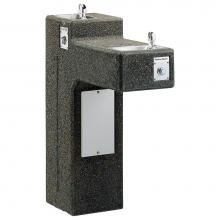 Elkay 7404595816 - Halsey Taylor Outdoor Sierra Stone Bi-Level Pedestal Fountain, Non-Filtered Non-Refrigerated Freez